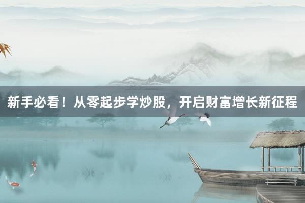 新手必看！从零起步学炒股，开启财富增长新征程