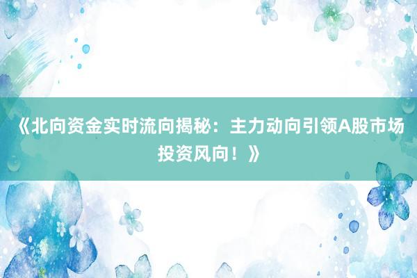 《北向资金实时流向揭秘：主力动向引领A股市场投资风向！》