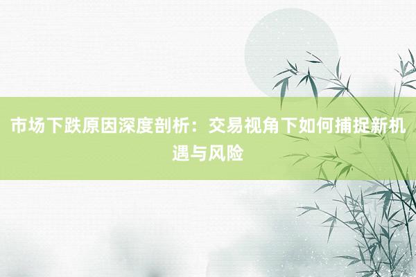 市场下跌原因深度剖析：交易视角下如何捕捉新机遇与风险