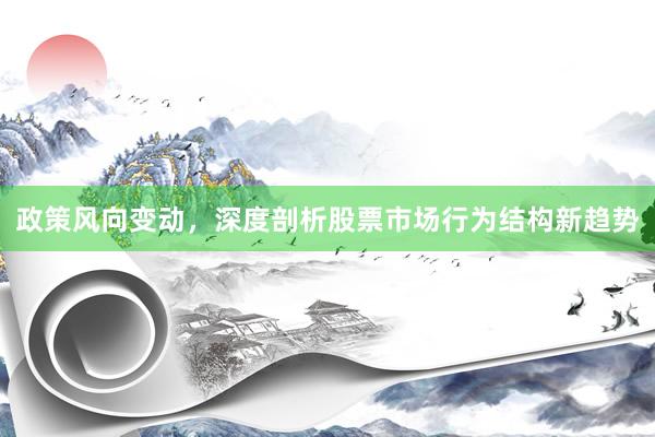 政策风向变动，深度剖析股票市场行为结构新趋势